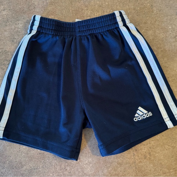Adidas  - 2T Dark Blue Shorts with White Stripes - Picture 1 of 4